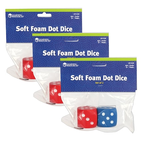 Learning Resources Foam Dot Dice, 2-Piece Set, 3PK LER2228